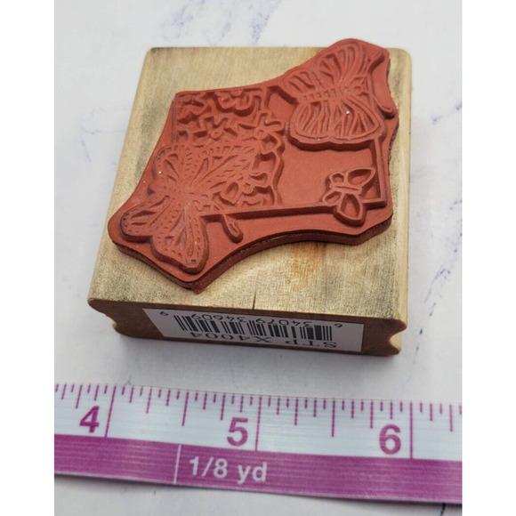 Butterfly Garden Canadian Maple Collection Wood Mounted Rubber Stamp X4004 - Picture 7 of 7